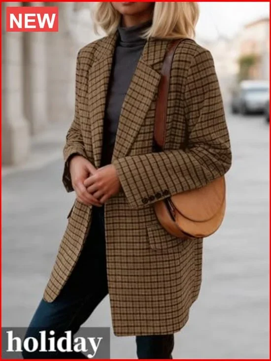 Polyester Blend Wool Blazer Jacket Loose Fit Business Casual - Picture 3 of 7